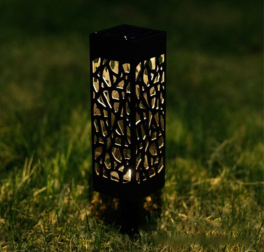 Hollowed Out Design Solar Energy Lawn Path Lamp